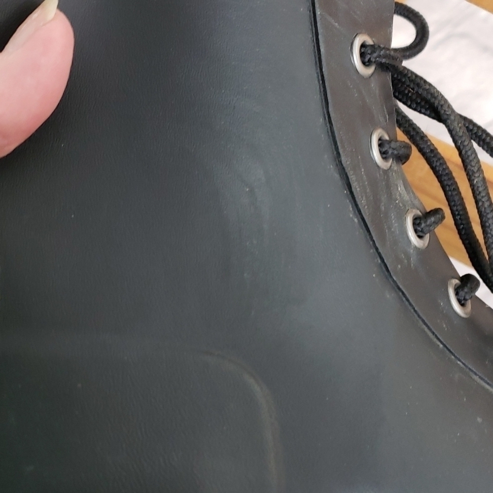 Lauren Ralph Lauren Mikenna Bo  Rain Boots Black Rubber 7B Lace Up VG… - Picture 12 of 13
